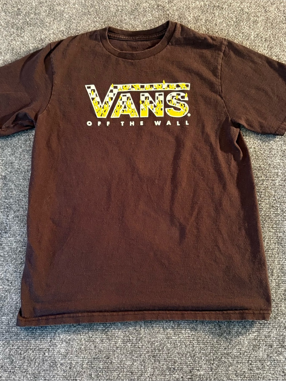Vans Youth L Black Flame Checkerboard Logo Graphic T-Shirt